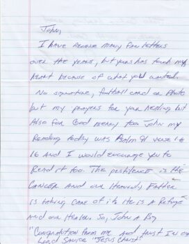 Joe Jacoby letter to John Vairin