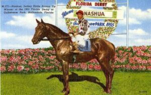Jockey Eddie Arcaro Up Winner of the 1955 Florida Derby at Gulfstream Park.