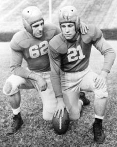 Charley Trippi and Frank Sinkwich posing together while playing for the Georgia Bulldogs football team