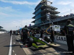 Dallara DW12 of driver Charlie Kimball during 2017 Indianapolis 500