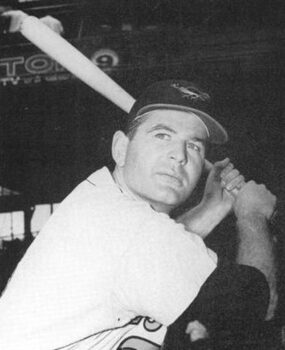 professional baseball player Jim Gentile posing in batter stance