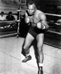 Jersey Joe Walcott in training before the match versus Elmer "Violent" Ray