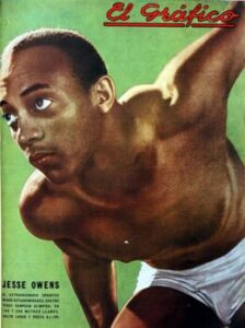 Jesse Owens on the cover of the August 1936 edition of El Grafico Magazine, Edition 893