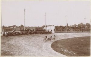 a velodrome in Levallois-Perret, France circa 1910