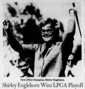 June 16, 1970 edition of the Rutland Daily Herald in an AP press release photo of Shrley Englehorn winning LPGA playoff