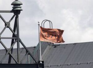 flag at Baltimore Orioles Stadium showing 1971 American League Champions