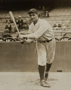 American baseball player Lou Gehrig when he was introduced as a new player of the New York Yankees