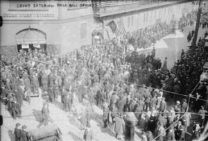 Crowd entering Baker Bowl, Philadelphia for a baseball game