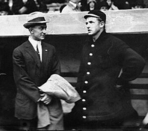 Ty Cobb & Christy Mathewson, New York, NL during World Series (baseball)[1911] from the Bain News Service
