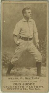 Mickey Welsh, New York Giants, baseball card portrait from advertiser Goodwin & Co., circa 1887