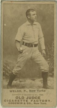 Mickey Welsh, New York Giants, baseball card portrait from advertiser Goodwin & Co., circa 1887