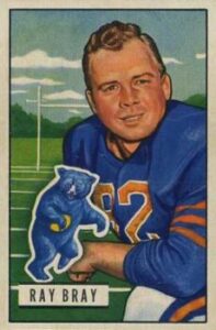 American football player Ray Bray on a 1951 Bowman card.