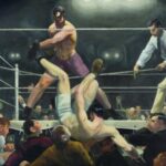 oil canvas painting of Jack Dempsey and Luis Firpo by George Wesley Bellows