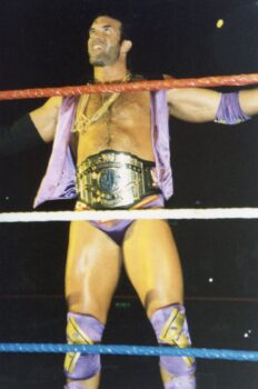 Razor Ramon in the midst of his second WWF Intercontinental Championship reign. Taken September 14, 1994 at the Wembley Arena in London, England.