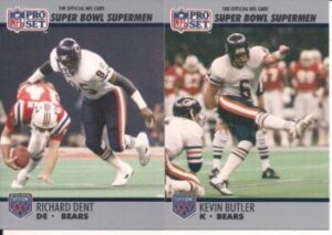 Richard Dent (Defensive End) and Kevin Butler (Kicker) of the Chicago Bears football cards