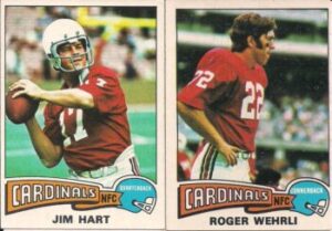 Jim Hart and Roger Wherli of the St. Louis Cardinals football cards