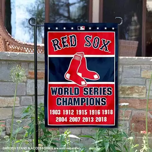 Boston Red Sox 9-Time World Series Champions Double Sided Garden Flag
