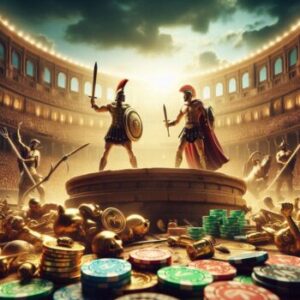 Depicting how sports gambling goes way back to Ancient times. This is showing Gladiator games