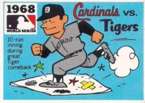 baseball card showing 10-run inning of Detroit Tigers during 1968 World Series