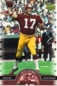 Billy Kilmer (Quarterback) Washington Redskins football card