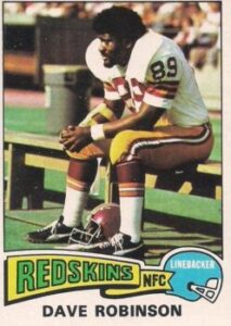 Dave Robinson (Linebacker) Washington Redskins football card