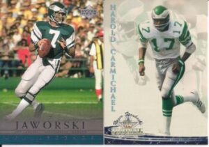 Ron Jaworski (Quarterback) and Harold Carmichael (Wide Receiver) Philadelphia Eagles football cards