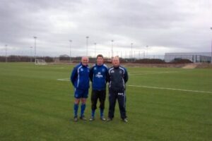 Training with Everton GK Coach Kevin O’Brien and goalkeeper Mike McInair w/ Giovanni Pacini