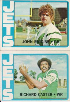 John Riggins & Richard Caster (New York Jets) football cards