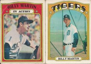 Billy Martin (Manager) Detroit Tigers baseball cards