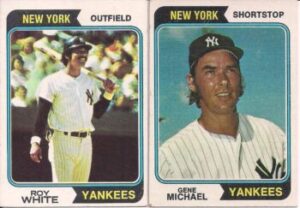 Roy White (Outfield) and Gene Michael (Shortstop) New York Yankees baseball cards