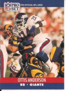 Otis Anderson (Running Back) New York Giants football card