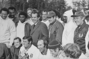 Richard M. Nixon meeting with the Washington Redskins football team.