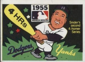 1955 World Series baseball card. Snider's second 4-homer series.