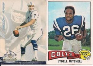 Bert Jones (Quarterback) and Lydell Mitchell (Running Back) Baltimore Colts football cards