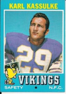 Karl Kassulke (Safety) Minnesota Vikings football card