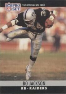 Bo Jackson (Running Back) Oakland Raiders football card
