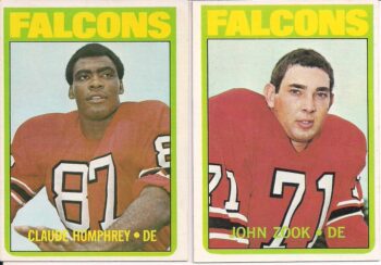 Claude Humphrey (Defensive End) and John Zook (Defensive End) Atlanta Falcons football cards