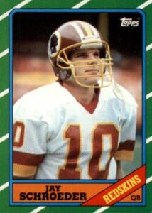 Jay Schroeder (Quarterback) Washington Redskins football card
