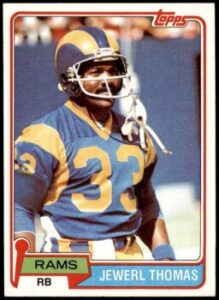 Jewerl Thomas (Running Back) Los Angeles Rams football card