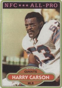 Harry Carson (Middle Linebacker) New York Giants football card