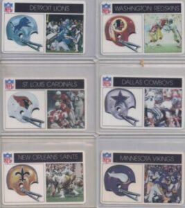 1976 NFL popsicle cards - Lions - Redskins - Cardinals - Cowboys - Saints - Vikings