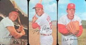 1971 Topps Super Cards. Boog Powell, Tony Perez, and Dick Basman.