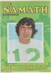 Joe Namath (New York Jets) baseball card