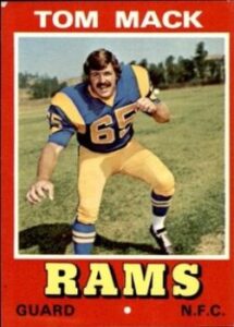 Tom Mack (Guard) Los Angeles Rams Wonder Bread football card